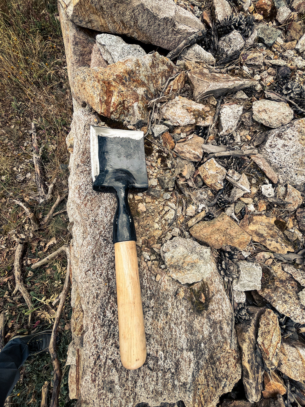 Hand Forged Compact Camping Shovel, Handmade Bushcraft Digging Tool, Small Outdoor Utility Shovel, Traditional Blacksmith Craft