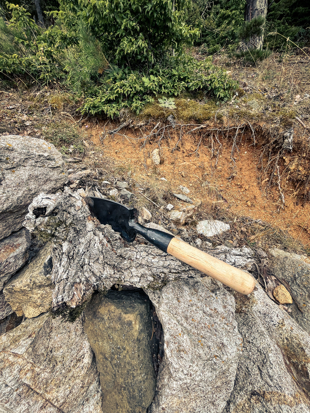 Hand Forged Compact Camping Shovel, Handmade Bushcraft Digging Tool, Small Outdoor Utility Shovel, Traditional Blacksmith Craft
