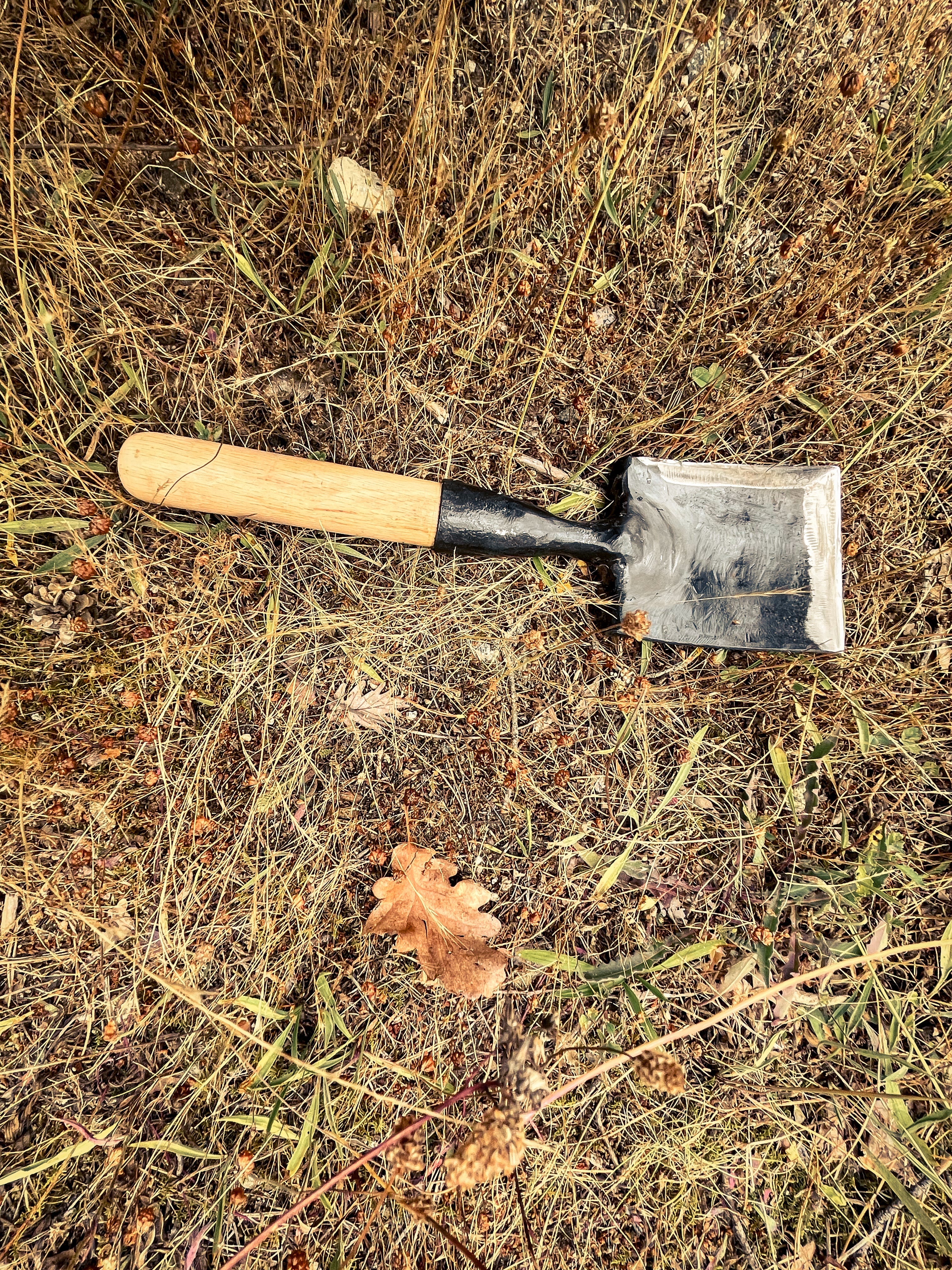 Hand Forged Compact Camping Shovel, Handmade Bushcraft Digging Tool, Small Outdoor Utility Shovel, Traditional Blacksmith Craft