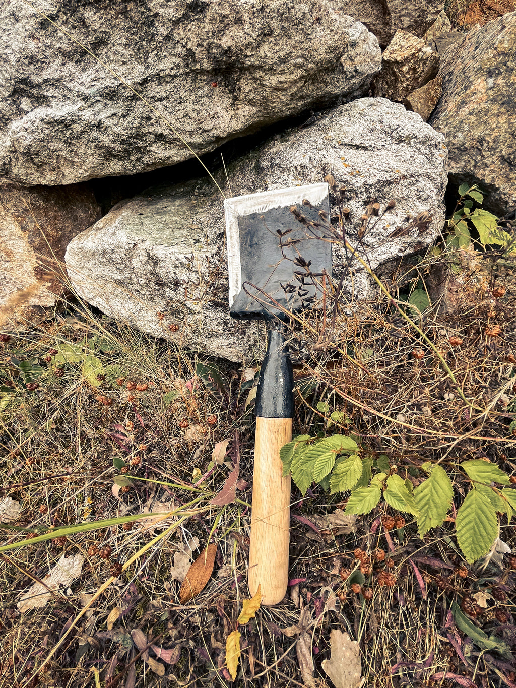 Hand Forged Compact Camping Shovel, Handmade Bushcraft Digging Tool, Small Outdoor Utility Shovel, Traditional Blacksmith Craft