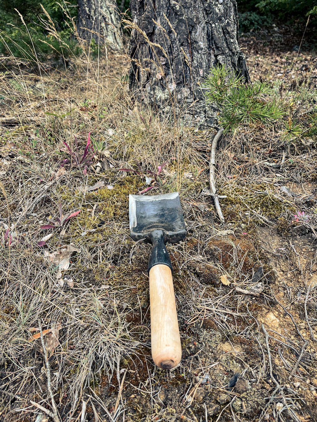 Hand Forged Compact Camping Shovel, Handmade Bushcraft Digging Tool, Small Outdoor Utility Shovel, Traditional Blacksmith Craft