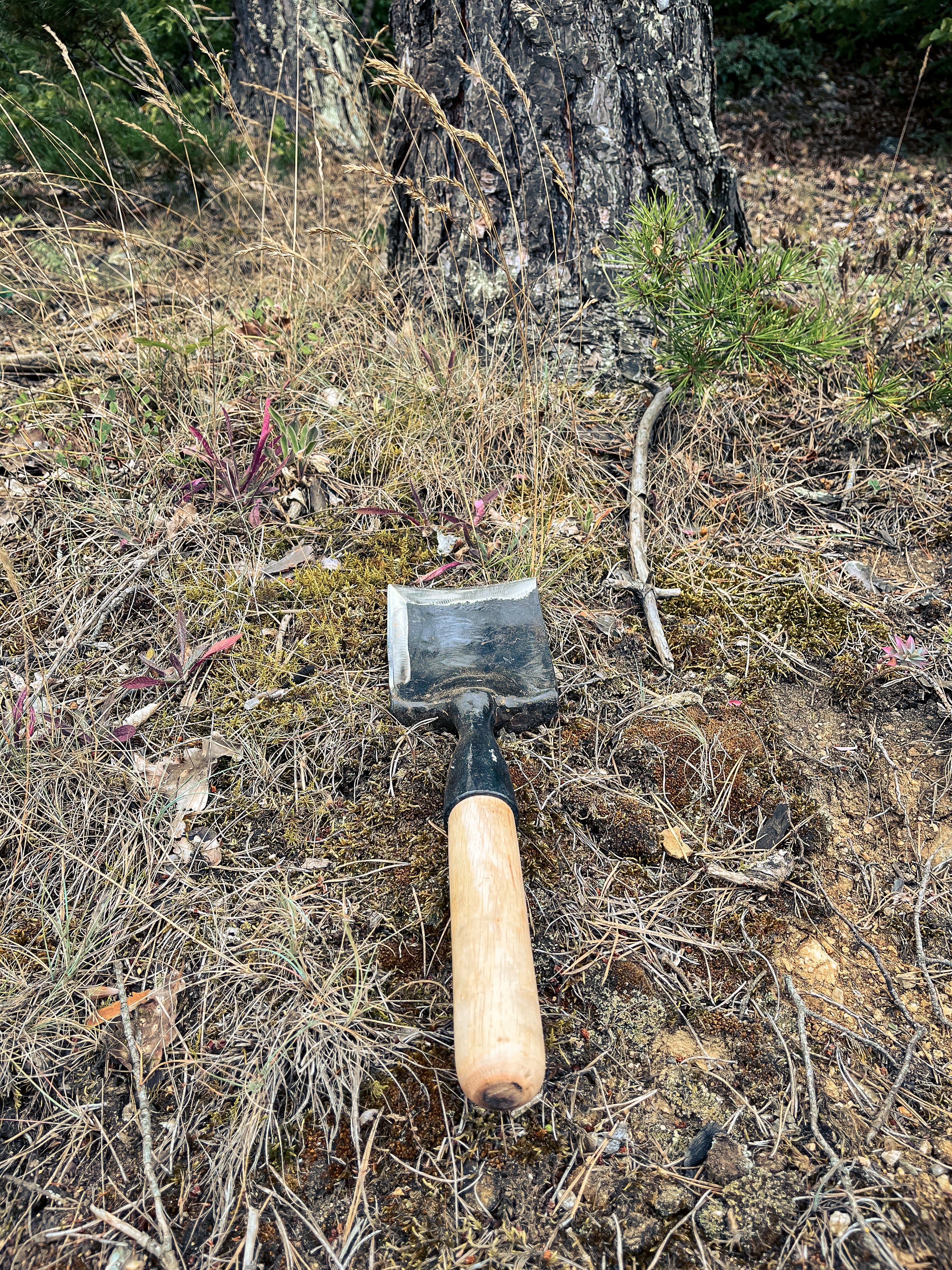 Hand Forged Compact Camping Shovel, Handmade Bushcraft Digging Tool, Small Outdoor Utility Shovel, Traditional Blacksmith Craft