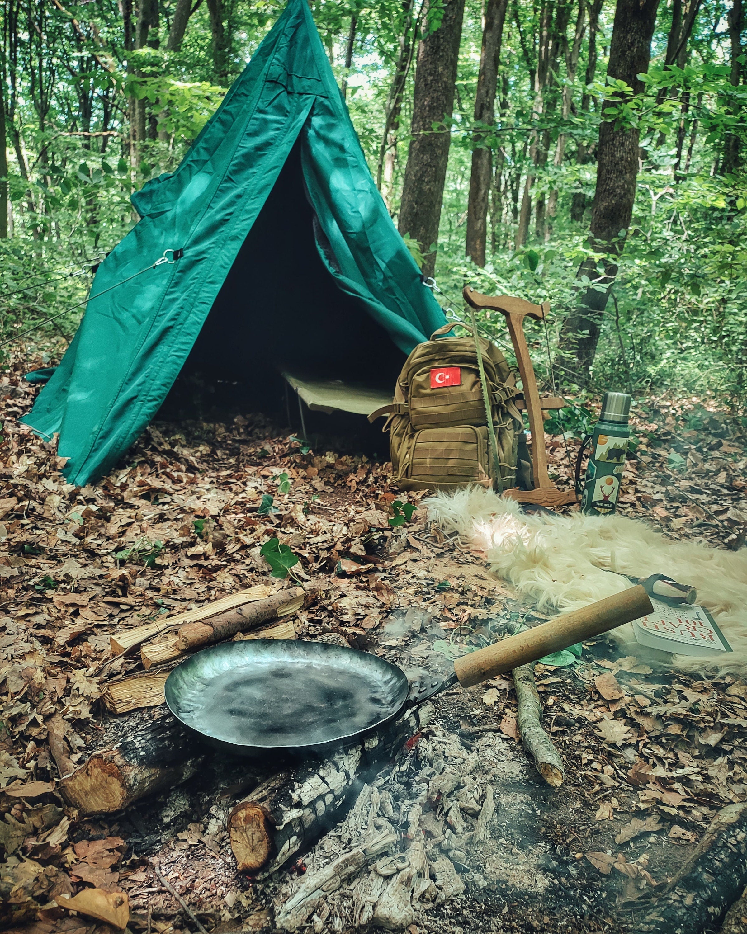 Bushcraft survival handmade primitive camp cowboy outdoor cheff pan camper gear bushcraft gear cowboy pan rustic pan primitive gift