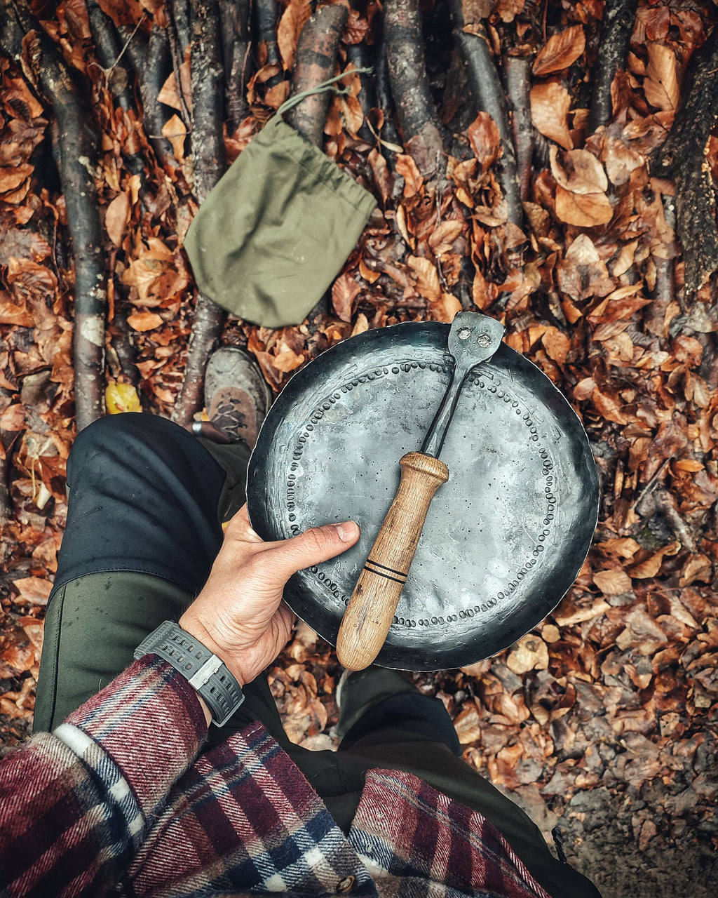 Bushcraft survival handmade primitive camp cowboy outdoor cheff pan camper gear bushcraft gear cowboy pan rustic pan primitive gift