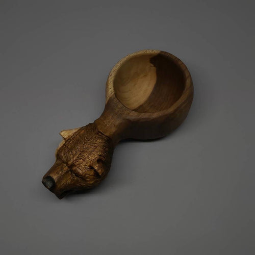 bear mug kuksa Hand carved eco friendly wooden bearcarved kuksa , mug , birch tumbler, natural , Scandi nordic cup, portable camping cup