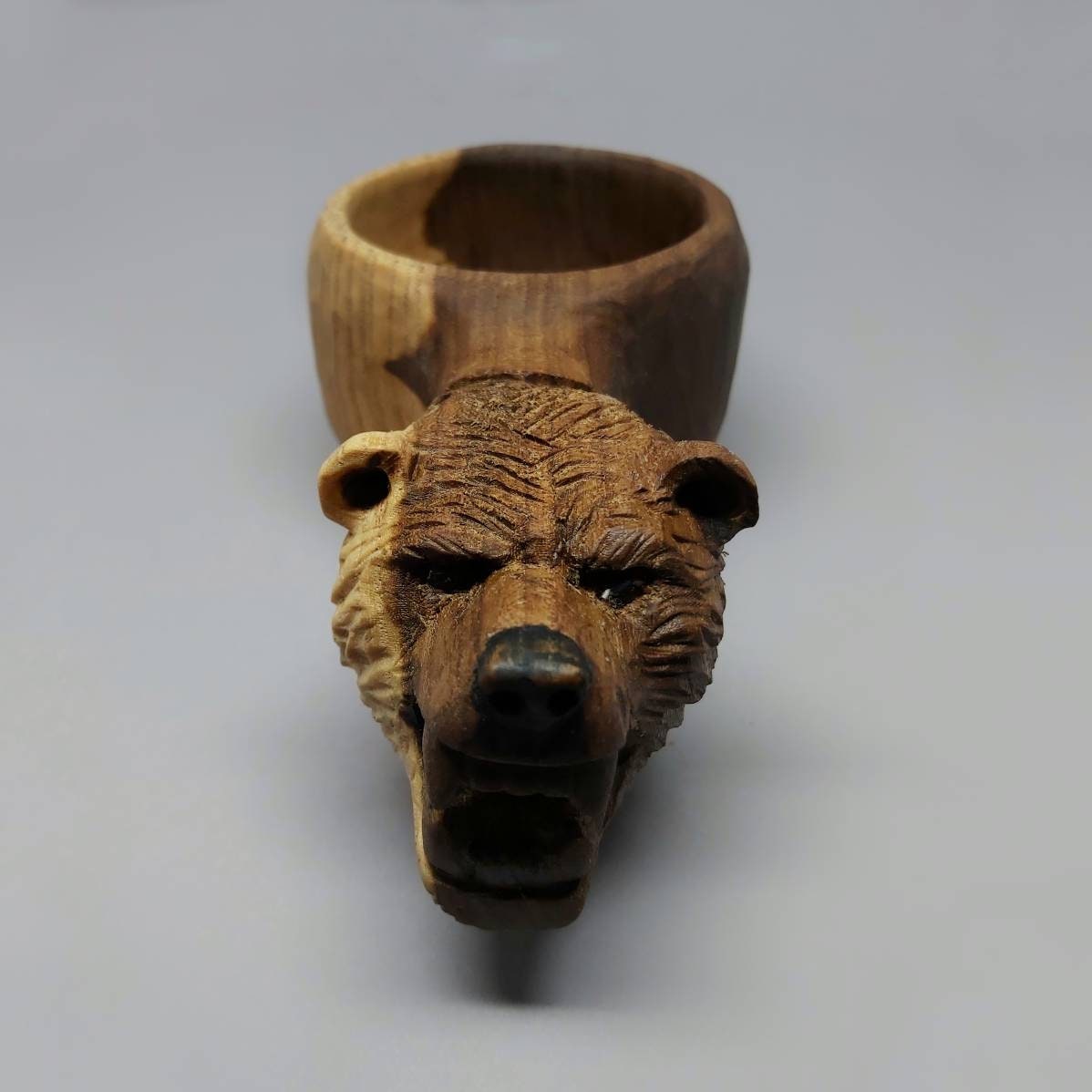 bear mug kuksa Hand carved eco friendly wooden bearcarved kuksa , mug , birch tumbler, natural , Scandi nordic cup, portable camping cup
