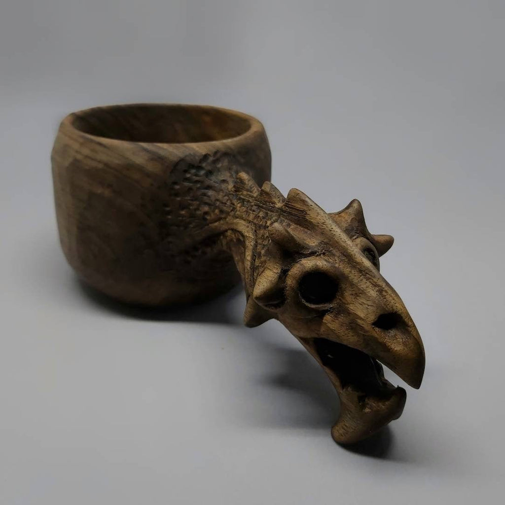 Legendary Dragon-Shaped Wooden Mugs kuksa handmade dragon figure tea and coffe mug cup kuksa guksi gift for mom son father boyfriend