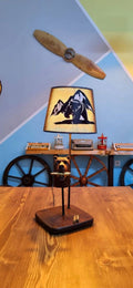 Handmade bear figured hunter table lamp floor lamp