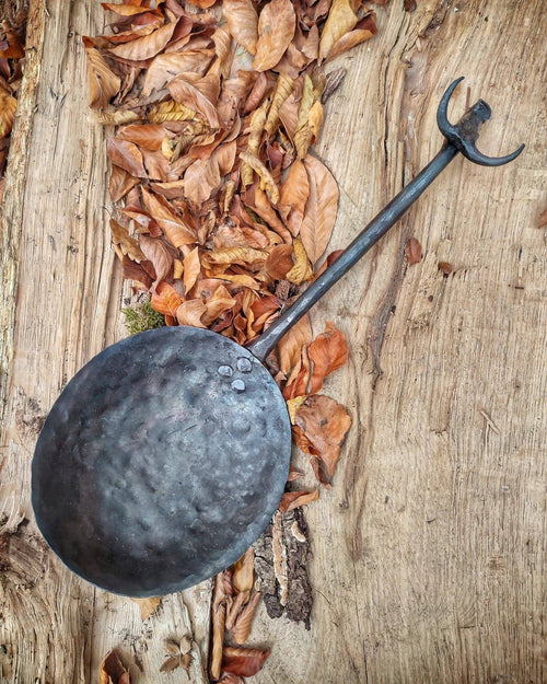 Blacksmith Handmade Camping Pans with Animal Figure Handles
