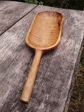 Rustic Wooden Bowl with Long Handle - Handmade Home Decor