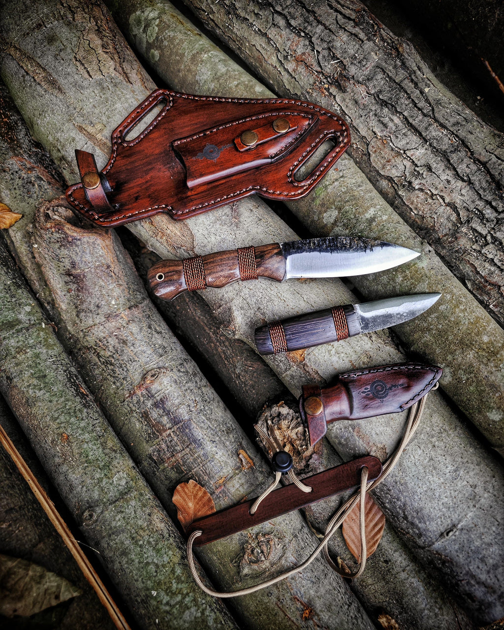 Ancient Inspiration, Modern Craftsmanship: Unique Design Neck Knife and Fixed Blade Set