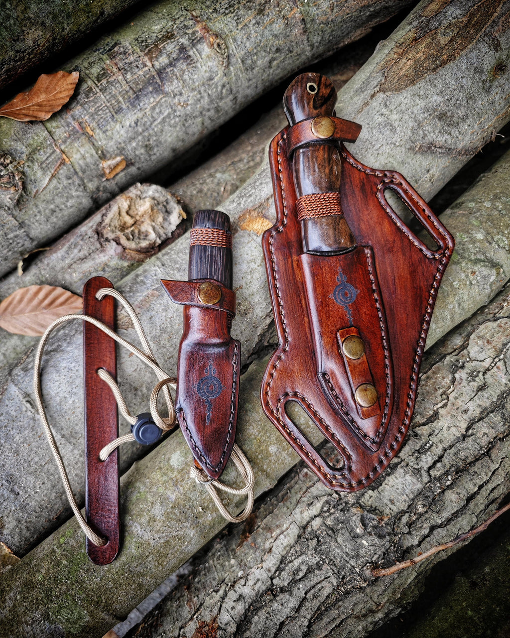 Ancient Inspiration, Modern Craftsmanship: Unique Design Neck Knife and Fixed Blade Set