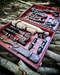 Premium Hand forged Blacksmith Woodcarving Set and Leather Bag, Every Tools are included