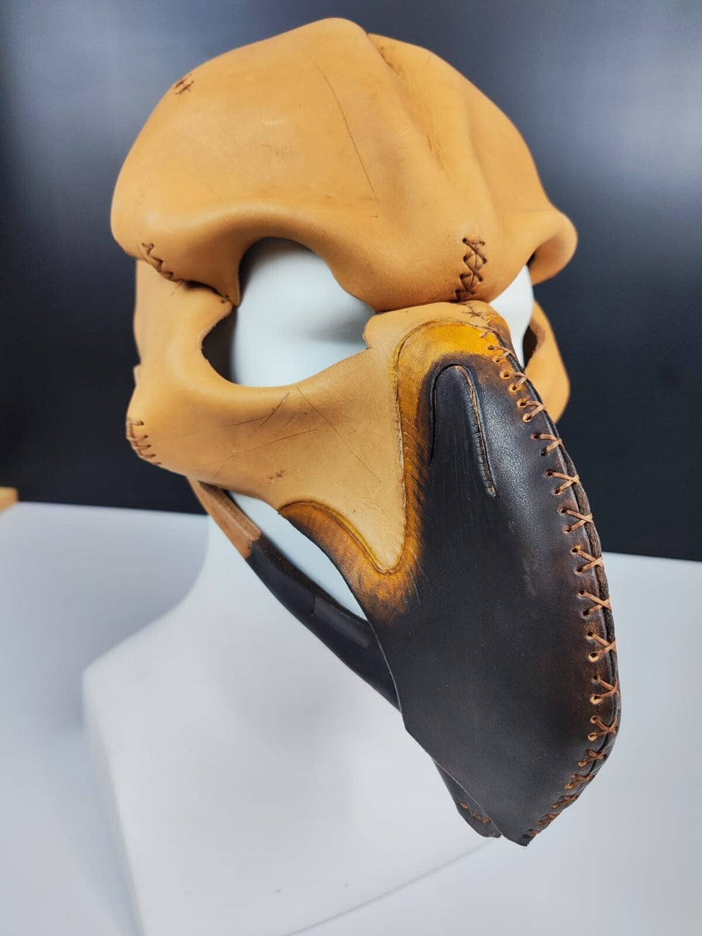 Handcrafted Real Leather Vulture Mask: Unique and Spooky Halloween, Cosplay, and Party Accessory
