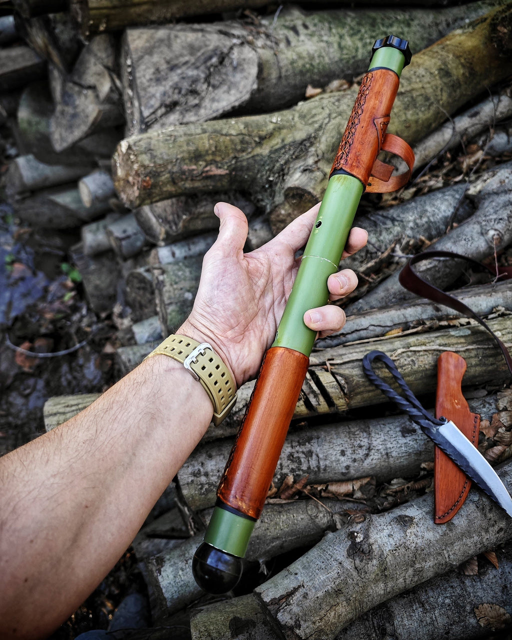 Your New Best Friend, Tactical Shovel, Blacksmith Bushraft Knife and Portable Bowsaw All in One All of handmade product