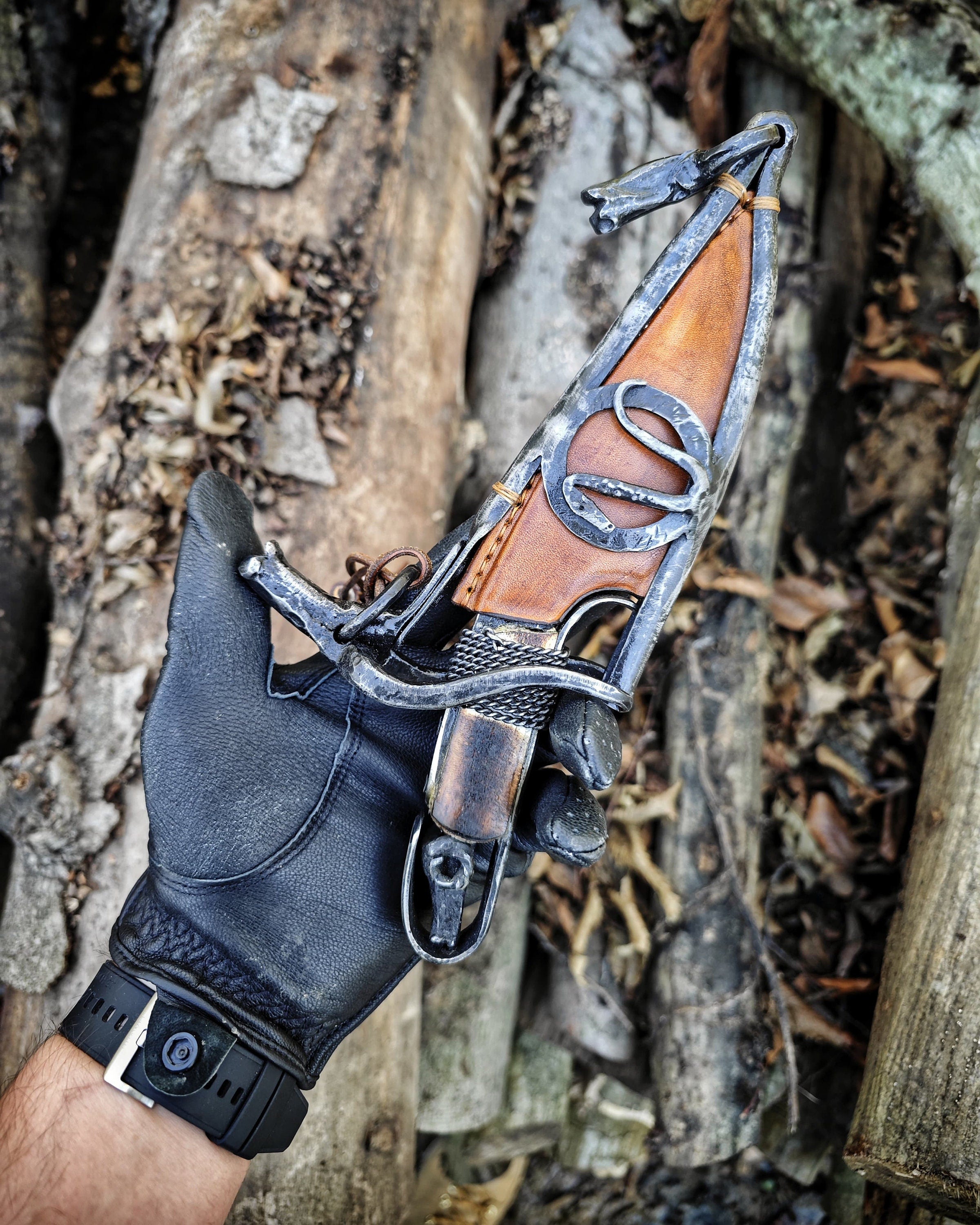 Custom Carbon Knife Made by classic hand forged blacksmith skill by handmade with original steel sheath