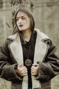 Handmade blacksmith primitive style alpha wolf pendant necklace